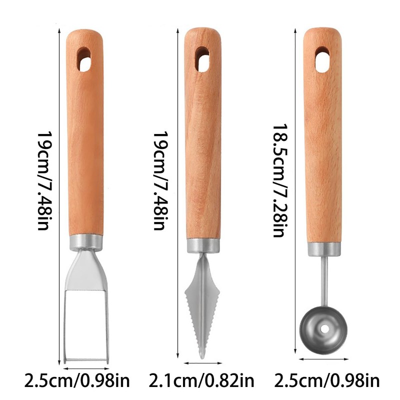 RUIENGCOMM 3 PCS Watermelon Cutter Slicer Tool Stainless Steel Fruit