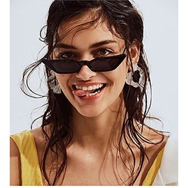 TECH-LINE-DIRECT FASHION ACCESSORIES Leopard Small Cat Eye Sunglasses Vintage Square Shade Women Eyewear