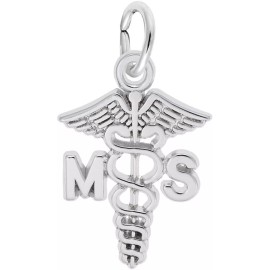 Rembrandt Sterling Silver Medical Secretary Caduceus Charm by Rembrandt