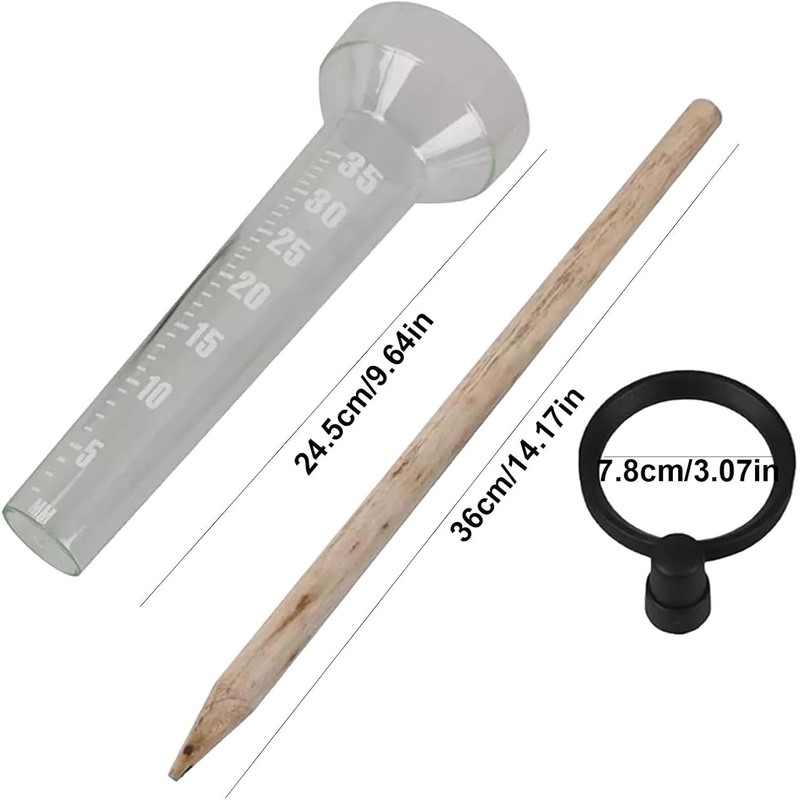 LimCryspp 3Pieces Outdoor Rain Gauge - Rain Gauge | Rain