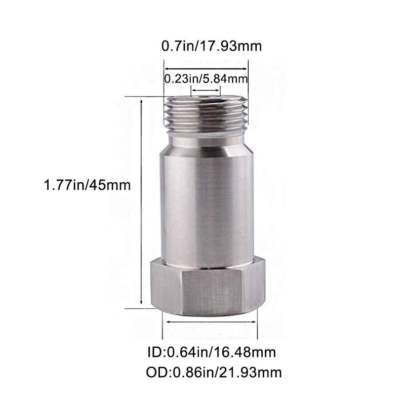 EVIL ENERGY Oxygen Sensor Spacer, 2PCS M18x1.5 Check Engine Light