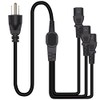 Computer Power Splitter Cord, NEMA 5-15P to 3X C13 -
