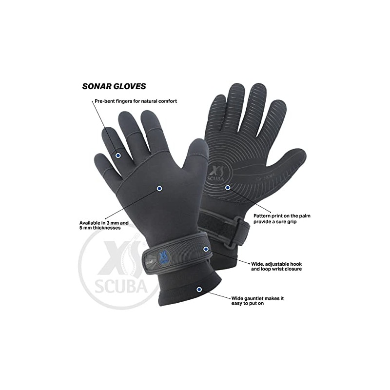 XS Scuba 3 mm Sonar Gloves - Small
