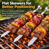 6-Piece Stainless Steel BBQ Skewer Set for Grilling – Flat