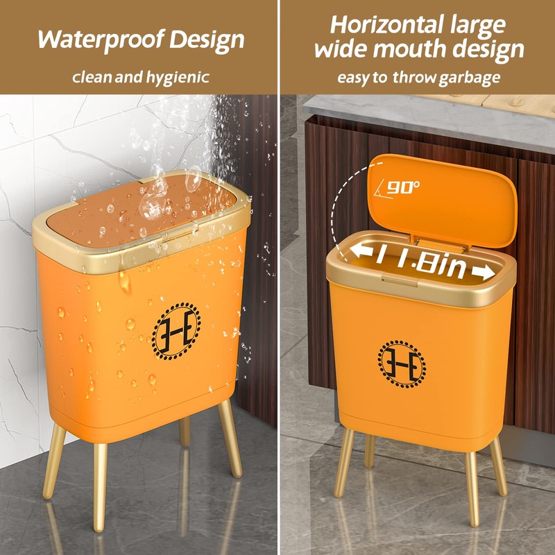 Bedroom Trash Can with Lid,Slim Bathroom Trash Cans with Lids,