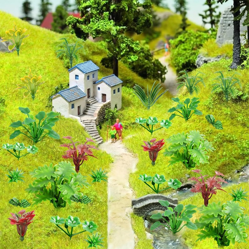 100 Pcs Mini Model Trees Miniature Plants Set