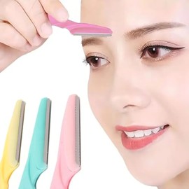 Perfiladores de Cejas,Multiusos Maquinilla de Afeitar Ceja con Cubierta para Mujeres,Afeitadora Precisión para Depilación Facial,Kit de Depilación Facial Set 3 Unid