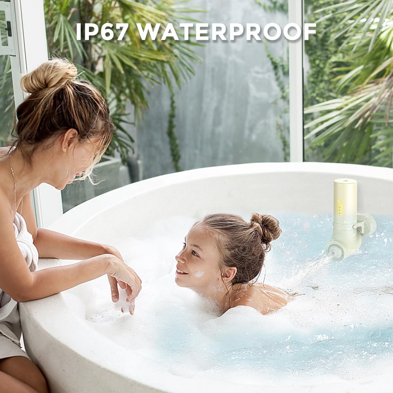 MOMFANN Bath Jet Spa, Cordless Portable Bathtub Accessories with 3-Level