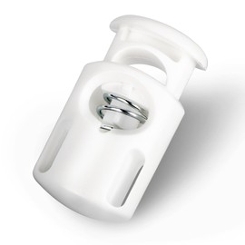 Plastic Cord Locks End Spring Stop Toggle Stoppers Multi-colour (10PCS, White) by DYZD