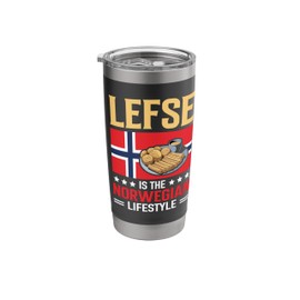 Traditional Norwegian Lefse Bread Funny Norway Flag Stainless Steel Insulated Tumbler