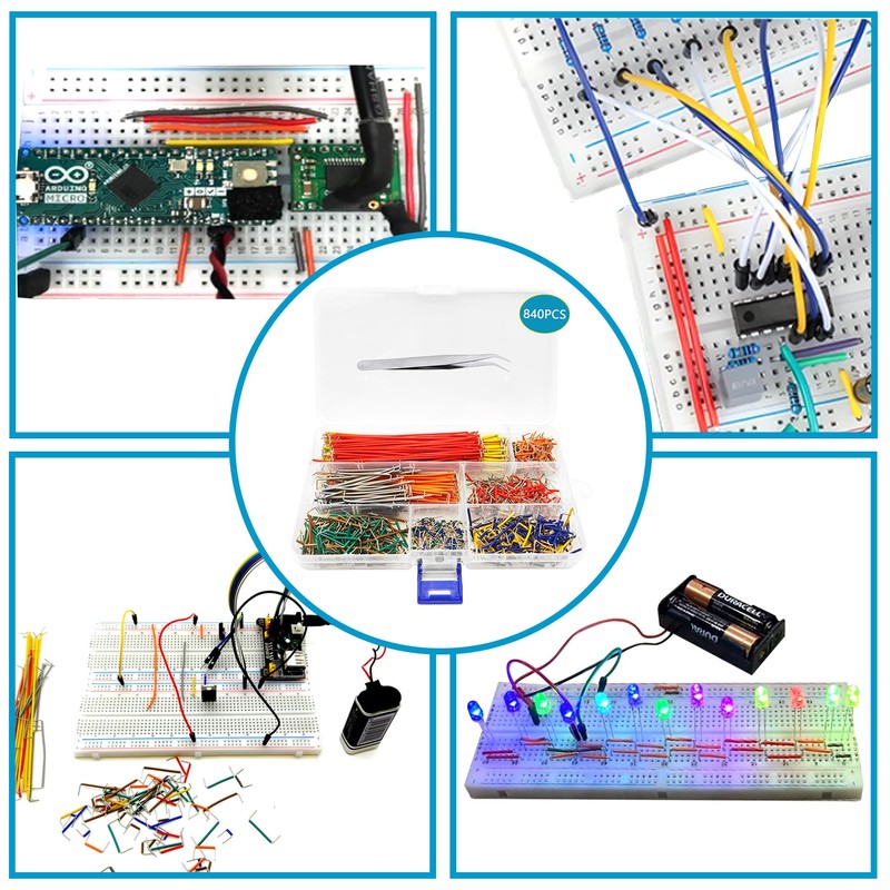840Pcs Breadboard Jumper Wire kit for Arduino, 14 Vaules, 2