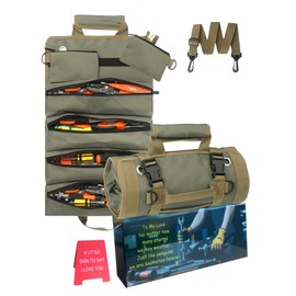 Yobobo Roll Up Tool Bag for Men: Practical Gifts for age 35-50 Mechanics - Heavy Duty Portable Storage Organization - Waterproof 1200D Oxford & 6 Pockets 27 lbs Capacity