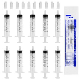 Pack of 32 Industrial 5 ml Syringes with Lid, Reusable Multifunctional Syringes Without Needle, Transparent Plastic Syringes Separately Packed with Scale for Liquid Preparation Animal Feeding