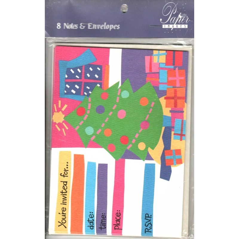 Paper Images Classic Christmas Tree & Presents & Snow Holiday