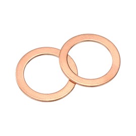 uxcell M16 Flat Washer, 12 Pcs Copper Ring Flat Washers 22mm OD 1mm Thick Metal Sealing Gasket Ring for Screws Bolts Nuts