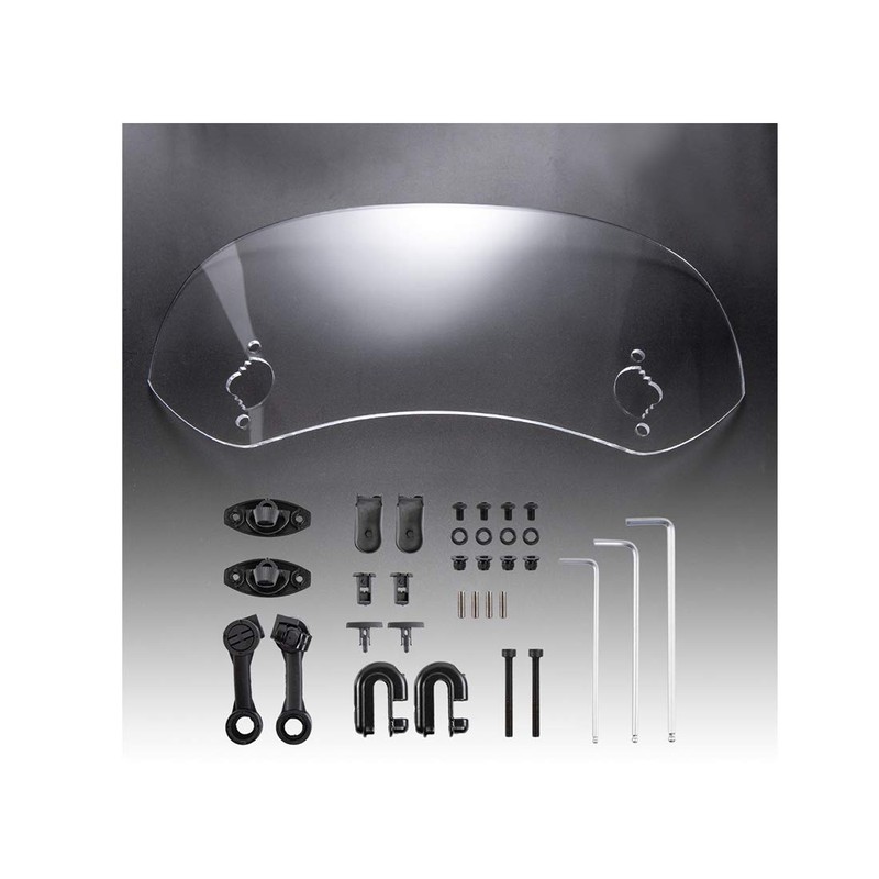 Motorcycle Windscreen Universal Clamp-On Variable Windscreen Spoiler Extension (Transparent Colour)