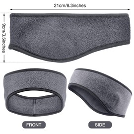 BBTO 4 Pieces Kids Fleece Headband Winter Ear Warmer Ear Muff Headbands for Child Outside Sporting Running (Black, Gray)