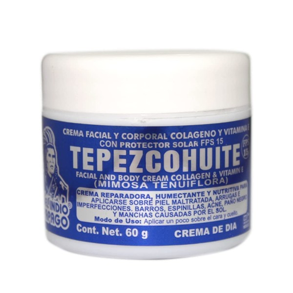 Facial Day Cream with Tepezcohuite 60Gr Small - Hydrates the Skin