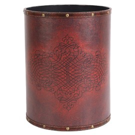 Vintiquewise(TM) Faux Leather Antique Design Waste Bin