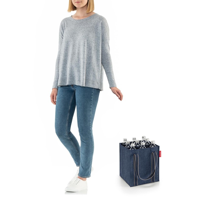 reisenthel Unisex Bottle Carrier (Pack of 1), Herringbone Dark Blue,