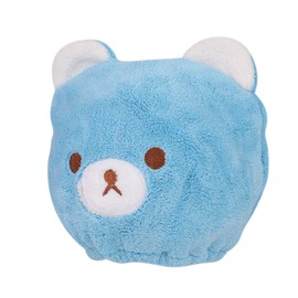Kids Super Absorbent Dry Hair Cap Quick Drying Wrap Towel Hat Cute Cartoon Bear Head Towel Cap Coral Fleece Wet Hair Dry Turban Wrap Soft Elastic Hat For Boys Girls Bath Shower Washing Hair Swimming