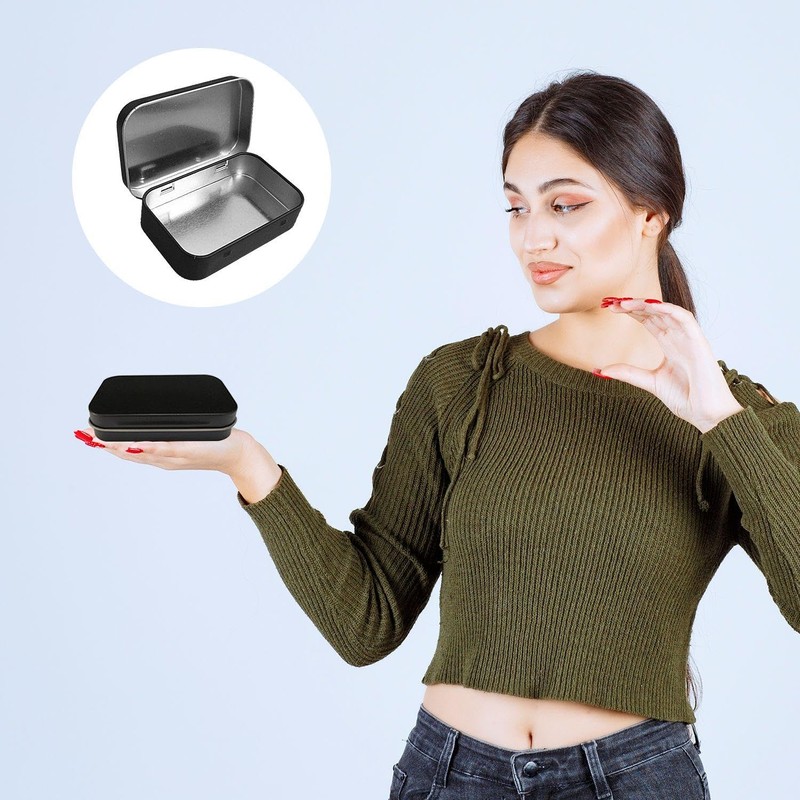 Pack of 10 tin cans, small metal cans, small tin