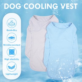 IKIPUKO 2 Pack Summer Dog Shirt, Quick Dry Cooling T-Shirts for Large Dogs, Sun Protection Breathable Vest, Durable Regulate Temperature Dog Clothes, Blue+Grey, 4XL
