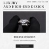 Halukakah Men's Moissanite Ring The Eye of Horus in Platinum-plated