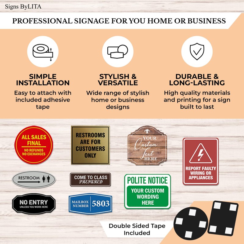 All Quality Classic Horizontal Push Pull Door Signs - Easy