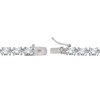 Sterling Silver Genuine, Created or Simulated Gemstone Oval-cut Tennis Bracelet