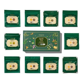 VAHDAM, Green Tea Sampler Gift Box (10 Teas, 50+ Servings) Exotic Loose Leaf Green Tea Blends | Valentines Day Gifts for Him, Valentines Day Gifts for Her | Gifts for Women & Men