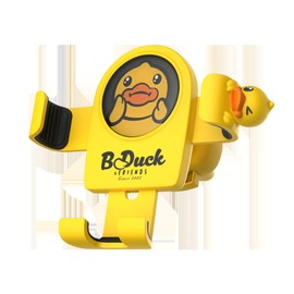 Car Phone Mount Cute Catoon Pattern Stable Vent Design Heat Dissipation Car Phone Holder with Soft Silicone Pad Yellow