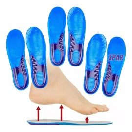 Veraly Set 3 Plantilla Ortopédica Gel Descanso Ultra Anti Fatiga Color Azul Tamaño De La Plantilla 22 A 24cm