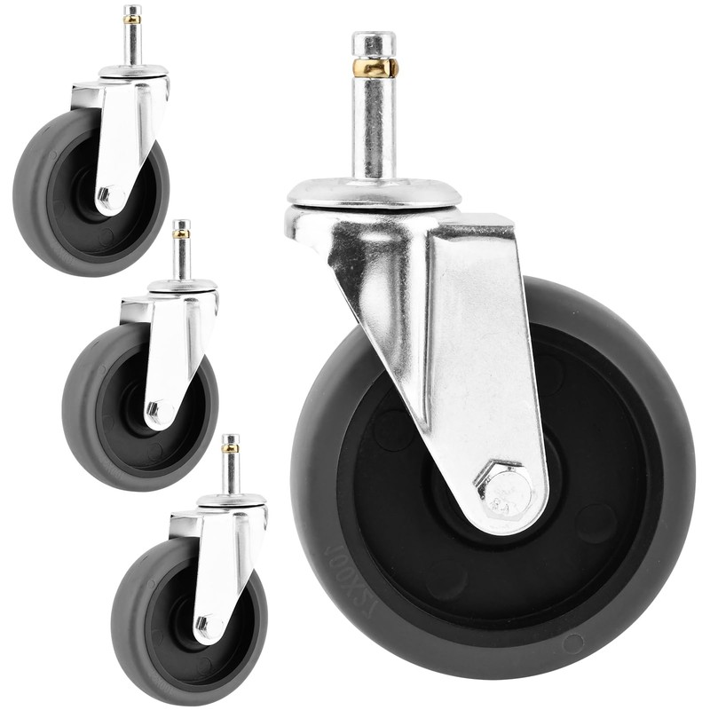 4 Pack 4 Inches Swivel Stem Caster, 7/16-Inch Stem Diameter