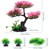 Aquarium Tree Plants Decorations, Artificial Cherry Blossom Tree Grass Set