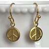 Tiny Gold Peace Sign Dangle Earrings 70's Retro. Jewelry Earrings