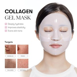 VT COSMETICS Mascarilla de hidrogel Reedle Shot 100 de 2 pasos (34.5gx4 piezas), mascarilla facial coreana de colágeno rosa, mascarilla de firmeza int
