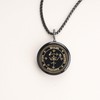 COAI Obsidian Archangel Carved Power Stone Pendant Necklace, Obsidian, obsidian
