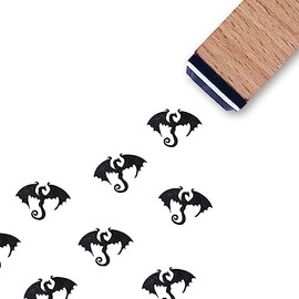 Dragon Rubber Stamp, 3/5 Inch Small Mini Stamp for Scrapbooking Card Making Planner