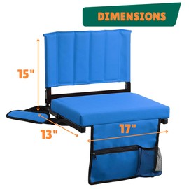 CB COZY BOX CozyBox (1PC) Stadium Seats with Back Support Bleacher Seats with Backrest Padded Cushion Foldable Stadium Chairs for Bleachers with Back Support
