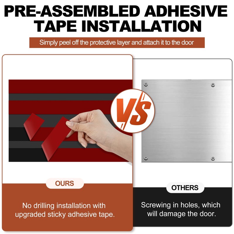 4 PCS 8" x 34" Self Adhesive Door Kick Plate
