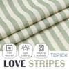 TOPICK Green Striped Small Curtains 24 Inch Drop Linen Kitchen