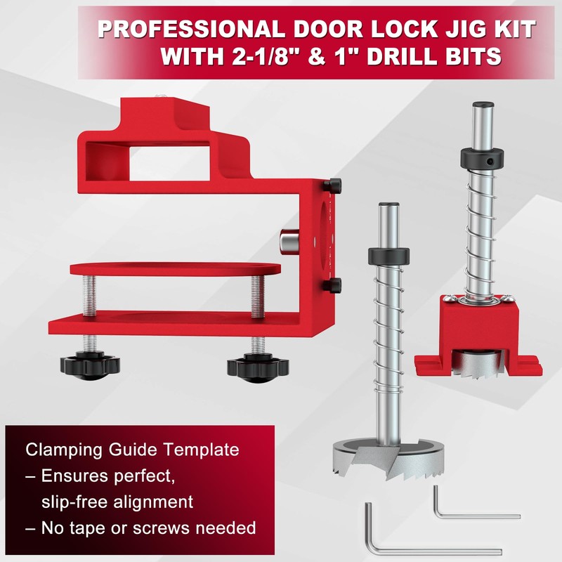 Door Lock Installation Kit for 1-3/8" and 1-3/4" Wooden Doors