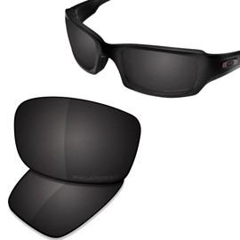 Saucer Premium Replacement Lenses for Oakley Fives Squared Sunglasses, High Defense - Carbon Black Polarised