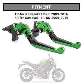 psler Motorcycle Brake Lever Clutch Lever, 1 Pair Lever Length 185 mm / 7.28 Inch Clutch and Brake Motorcycle Lever Set for Kawasaki ER-6F ER-6N 2009-2016 (Green)