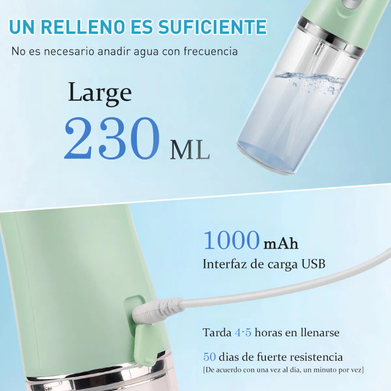 Irrigador Bucal Limpiador Dientes Eléctrico Boquillas Color Verde