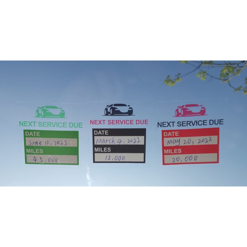 Oil Change Stickers Static Cling, MeshaKippa Green 60pcs Clear Oil