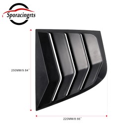 Sporacingrts Side Window Louvers Scoop Cover Sunshade Compatible with 2018 2019 2020 2021 2022 Kia Stinger Black (YMX3-1-SSW055-BK)