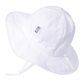 [JAN & JUL] Cotton Sun Hat for Boys and Girls, Cute Fishing Hat, UV Protection, For Kids (XL: 5-12 Years, White Eyelet), multicolor