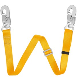 NTR Fall Protection Lanyard, Safety Belt Adjustable, 4-6 Feet Outdoor Tree Climbing Belt Restraint Lanyard with Large Snap Hooks, Yellow